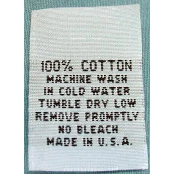 100 Pcs Woven Clothing Labels, Care Label White - 100% Cotton