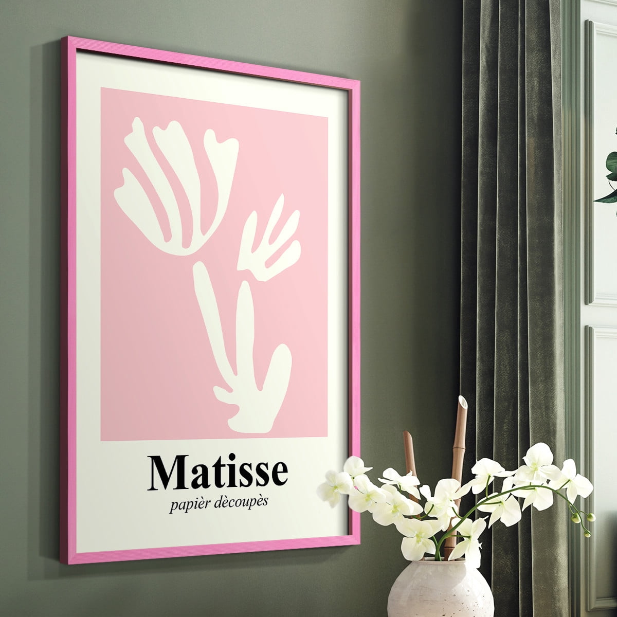 Matisse CCCLIV in Pink Solid Wood 11 x 14 Framed Print