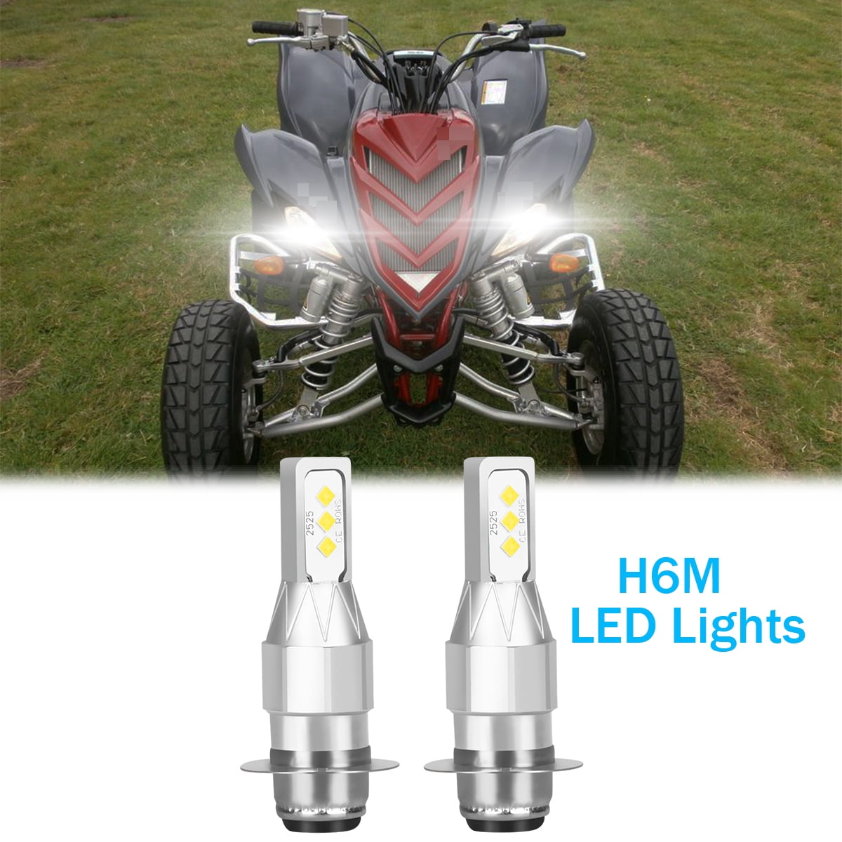 Headlights For Yamaha Raptor 700 700R 20062018 White 6000K LED Bulb