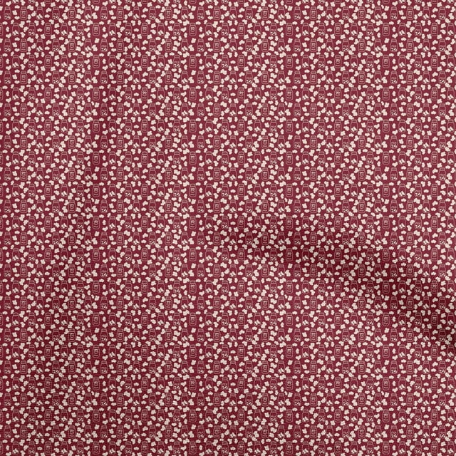 oneOone Silk Tabby Maroon Fabric Random Sewing Craft Projects Fabric Prints By Yard 42 Inch Wide