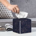 thumbnail image 5 of Uemuo Navy Dark Blue Tissue Box Cover Holder, Square with Bottom Belt - PVC Leather Decorative Organizer for Tabletop, Bathroom, Car, Office, 5 of 8