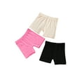 thumbnail image 1 of Xingqing 3Pcs Pack Kids Toddler Baby Girls Summer Safety Pant Children Anti-Emptied Stretch Mid-Rise Solid Short Pants, 1 of 8