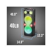 Restored QFX PBX-1260 Dual 12 Party Speaker With Rechargeable Battery and LED Lights