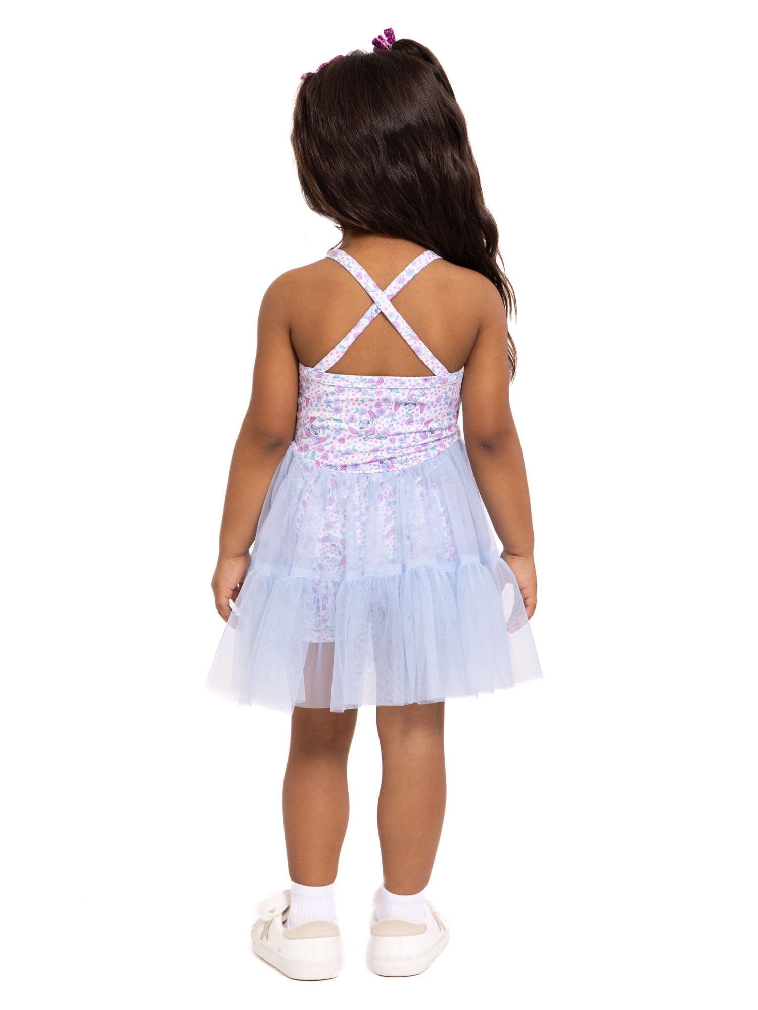Stitch Toddler Girls' Sleeveless Romper with Tulle Skirt, Sizes 12M-5T