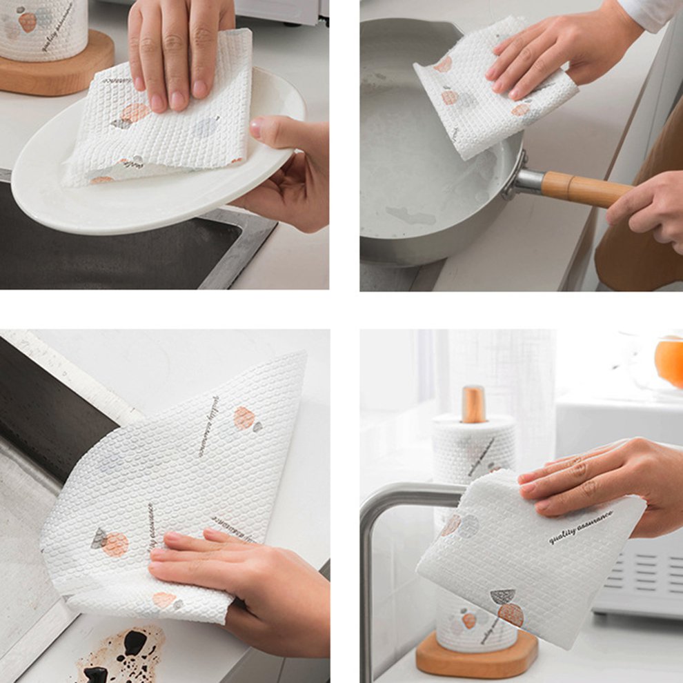 1 Roll Disposable Dish Cloths Wiping Rags Dry Wet Use Kitchen Roll