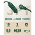 thumbnail image 3 of DEWENWILS 3 FT Green Indoor Extension Cord for Christmas 16 AWG 3 Prong Flat Plug Power Strip 2 Pack, 3 of 7