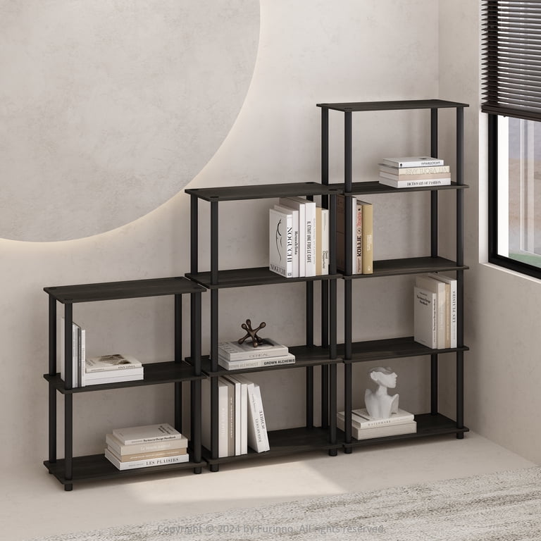 Furinno Turn-N-Tube 5-Tier Shelving Unit, Black photo 3