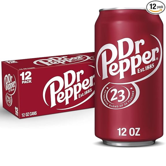 Pack of 1 Dr Pepper Soda, 12 fl oz cans, 12 pack