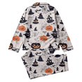 thumbnail image 7 of SJLDQY Halloween Pajamas for Girl Set Button Down Long Sleeve Shirts Pants 2 Piece Pj Set Fall Winter Sleepwear Cozy Soft Loungewear, 7 of 7