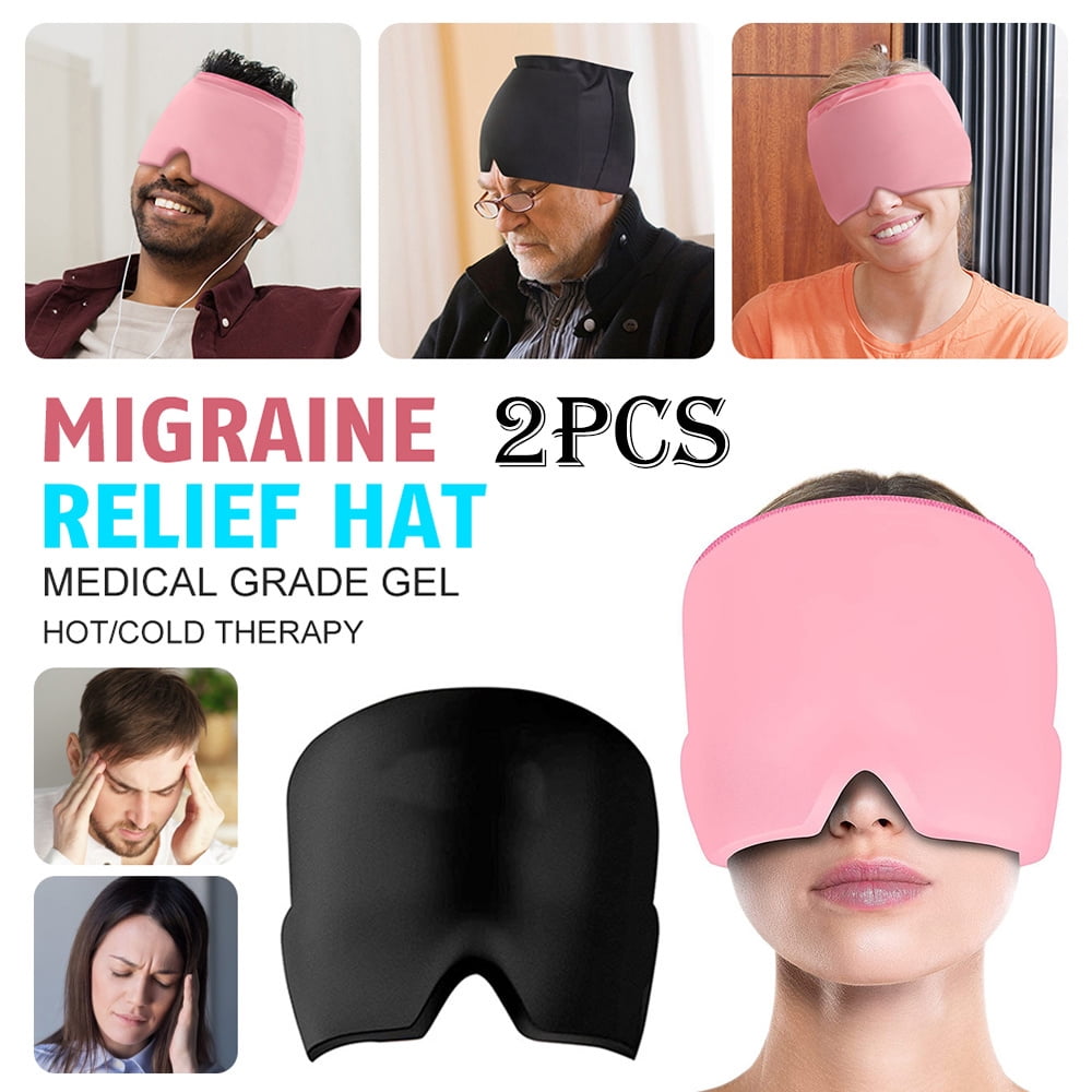 2PCS Gel Ice Headache & Migraine Relief Hat Wearable Flexible