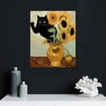 thumbnail image 4 of Black Cat Art Poster Vintage Van Gogh Sunflower Cat Print Canvas Wall Art Cute Animal Room Aesthetic Prints Painting For Home Bedroom Dorm Wall Decor, 4 of 4