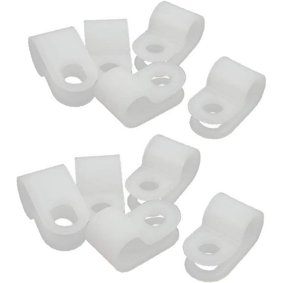 10Pcs creamywhite Nylon RType Cable Clamp for 1/4" Dia Wire Hose Tube(Fascetta cavo in nylon RType da 10 pezzi per tubo da 1/4' 'Dia Wire