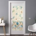 thumbnail image 2 of Beach Coastal Beige Window Privacy Film, Nautical Shell Starfish Coral Summer Static Cling UV Sun Blocking Heat Control Window Tint Day and Night, Non-Adhesive One Way Privacy Cover 35.4''x78.7'', 2 of 7