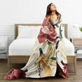 thumbnail image 4 of Roses Floral Bed Blanket Ultra Soft Watercolor Florwers Throw Blanket All Season Warm Light Weight Cozy Plush Blankets for Home Bedroom Sofa Chair Travel, 30"X40", 4 of 6