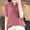 Pink, variant on Fashion Women's Casual Solid Color Knit Short Sleeve V-Neck Blouses Shirts