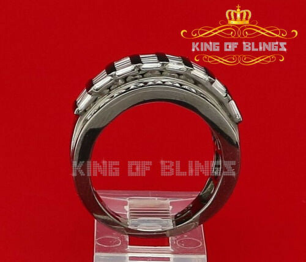 King Of Bling's 10k Yellow Gold Finish Lab Created Diamond Silver Men/Women Stud Earring