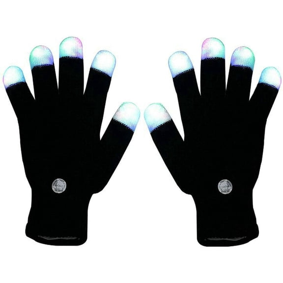 LED Gloves Finger Light Up Glow Rave Glove Flashing Christmas Gift Halloween Party Favors Winter Gloves-A