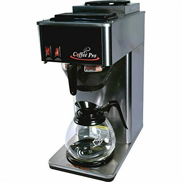 Coffee Pro,CFPCP2B , Cafetière Commerciale à Infusion Manuelle à Deux Brûleurs, 1, Acier Inoxydable