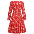 thumbnail image 4 of Vestido Retro Vestido Estampado Navideño Vestido Acampanado Mujer Vestido Informal Estampado Navideño O-Cuello Vestido Acampanado de Manga Larga Odeerbi ODB115000, 4 of 4