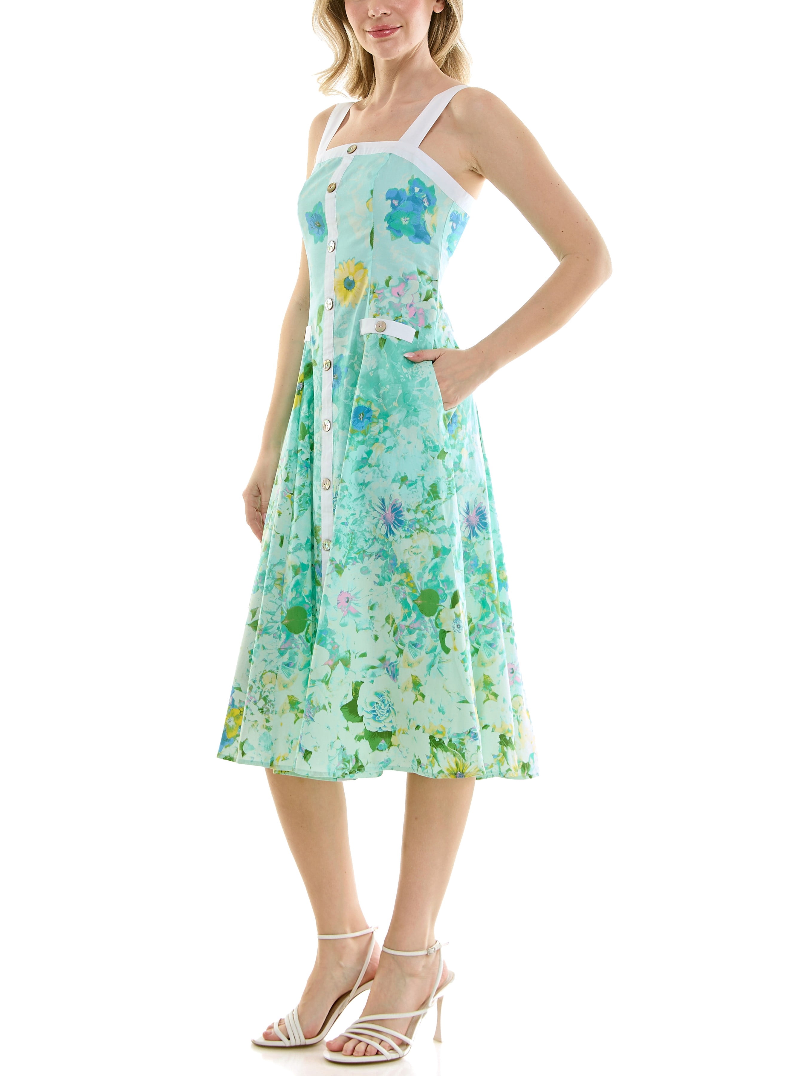 Nicole Miller Women's Button Front Midi Dress, Sizes 4-16
