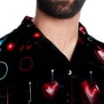 thumbnail image 5 of Valentine's Day Love ECG Men's Short Sleeve Button Down Hawaiian Shirts for Summer Beach Casual Printed Style, 5 of 6