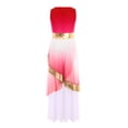 thumbnail image 4 of vastwit Kids Girls Elegant Praise Dance Dress Liturgical Worship Sleeveless Metallic Full Length Worship Robe Tunic Gown Red 16, 4 of 5
