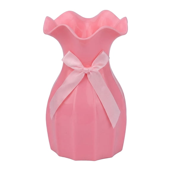 Unique Bargains Geometric Plastic Modern Unbreakable Bud Vase Pink 4.1" x 4.1" x 6.3"