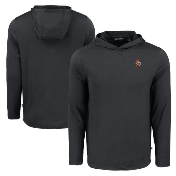 Men's Cutter & Buck Black Oklahoma State Cowboys Wrestling Pistol Pete Coastline Epic Comfort Eco Recycled Long Sleeve
