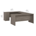 thumbnail image 2 of Bestar Logan 65W U Shaped Desk by  Silver Maple Silver Finish, 2 of 8