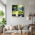 thumbnail image 3 of Canvas Wall Art, Zen Stones Framed Canvas Prints for Bedroom Office, Nature Water Reflection Checkered Large Gallery Wrapped Wall Decor for Home Office, Gifts, 16"x16" Ship Next Day, 3 of 9