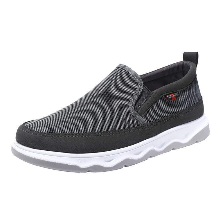 Lamo Men’s Slip-On Loafers in Dark Gray with White Sole and Black Drawcord Laces Mepaouo Men main image 3