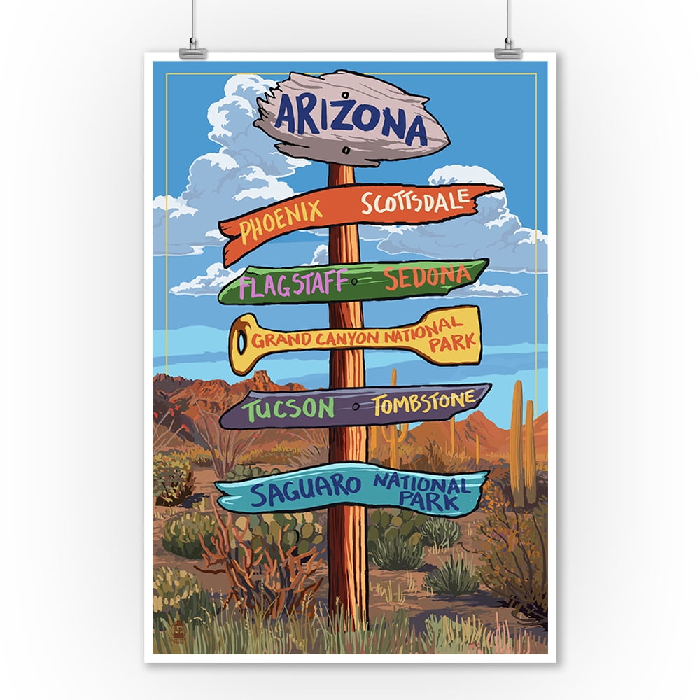 Arizona Phoenix Tucson Scottsdale Sedona Travel Vintage Poster Repro FREE S//H