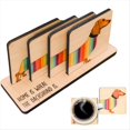 thumbnail image 2 of Juego de 4 Posavasos de Perro Salchicha con Soporte, Juego de Posavasos de Madera con Forma de Perro Salchicha, DecoracióN para Mesa de Comedor, Posavasos con TemáTica de Animales, 2 of 8