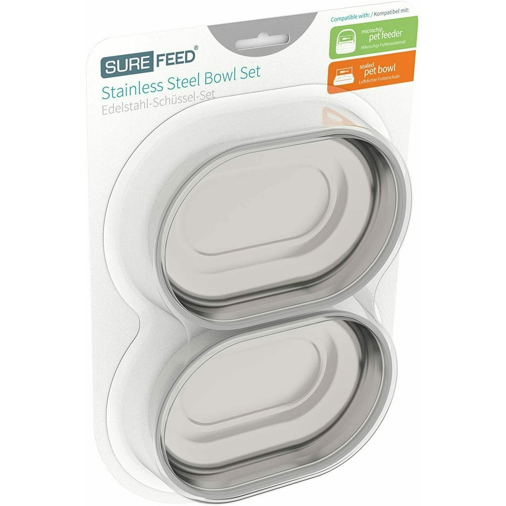 Sureflap Sure Petcare SureFeed Stainless Steel Bowl Set for Microchip Pet Feeder & Pet Bowl