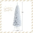 thumbnail image 2 of Gymax 5 FT Artificial Pencil White Christmas Tree Leafy Unlit Slim Xmas Tree, 2 of 10
