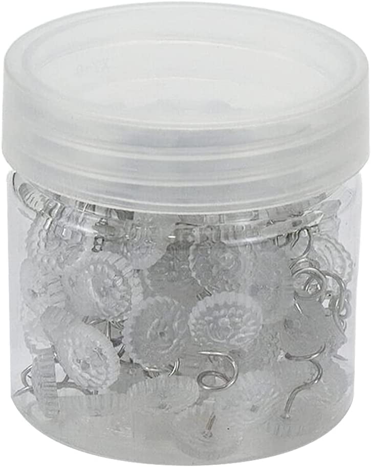 100Pcs Round Head Upholstery Tacks Twisted Nail Fabric Pins Transparent