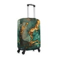 thumbnail image 6 of Cauagu Emerald Color Gold Marble Print Travel Luggage Cover,Travel Dust-proof Suitcase Cover Softside Suitcase Protector for 18-32inch,Not Included Suitcase, 6 of 8