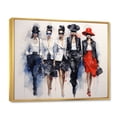 thumbnail image 2 of Designart "Stylish Woman Walk I" Fashion Floater Framed Wall Art Living Room, 2 of 7