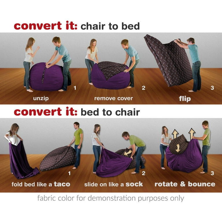 CordaRoy s Chenille Convertible Bean Bag Chair Full Classic Navy Walmart