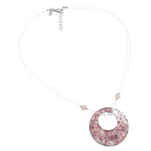 GlassOfVenice Murano Glass Lava Necklace - Silver