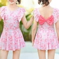 thumbnail image 2 of Girls One Piece Swimsuits Cute Bathing Suit Floral Bow Japanese Cartoon Design Summer Beach Swim Suit Girls' Swimwear Red Size L, 2 of 9