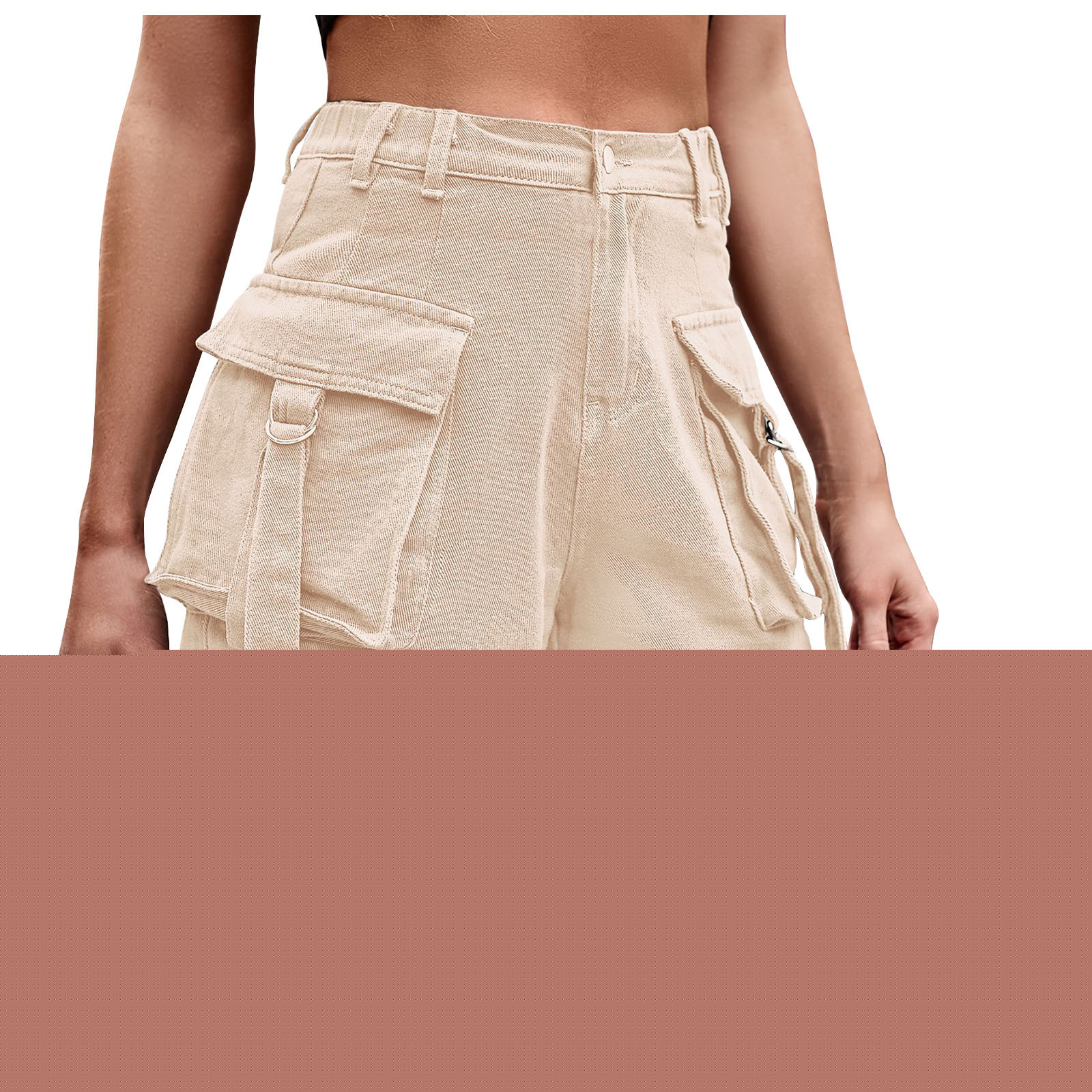thumbnail image 3 of Wlynlyn Denim Shorts for Women High Waisted Jeans Shorts Wide Leg Cargo Shorts with Pockets, 3 of 8