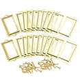 thumbnail image 1 of Unique Bargains 70x33mm Drawer Tag Label Metal Label Holder File Tag Frames Gold Tone 30 Pack, 1 of 6