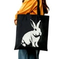 thumbnail image 5 of GOSMITH Just a Girl Who Loves Bunnies Cute Bunny Rabbit Reusable Grocery Bags 14.1x15.7in, 5 of 6