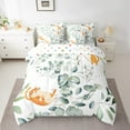 thumbnail image 2 of Erosebridal 7-Piece Cute Animal Bedding Queen Cartoon Cat Comforter Set, Spring Eucalyptus Bedding Comforter Sets Watercolor Leaves Bed in a Bag, Kawaii Kitten Bedding Accessories, 2 of 6