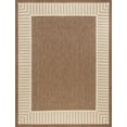 thumbnail image 3 of Bliss Rugs Striped Border Indoor Outdoor Area Rug for Patio, Porch, Garden | Brown, 4' x 5'3'', 3 of 8