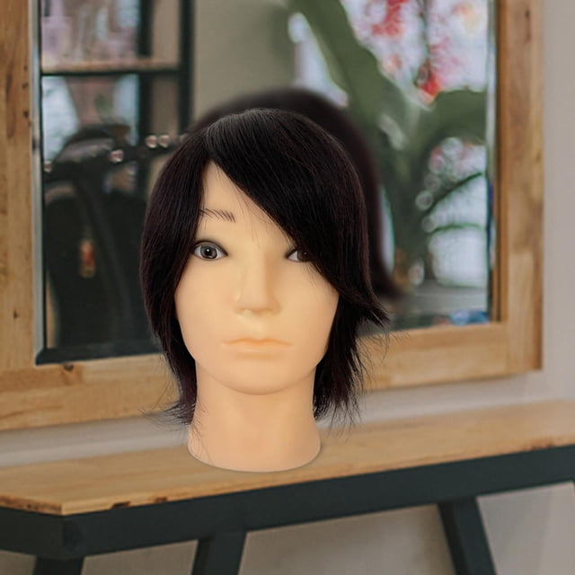 Cabeza de maniquí Yinane de cabello masculino Peluquería Entrenamiento 3D