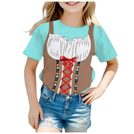 

Tops for Teens Festival Printed Round Neck Short Sleeve Casual T Shirt (6) Cute Tops for Teen Girls