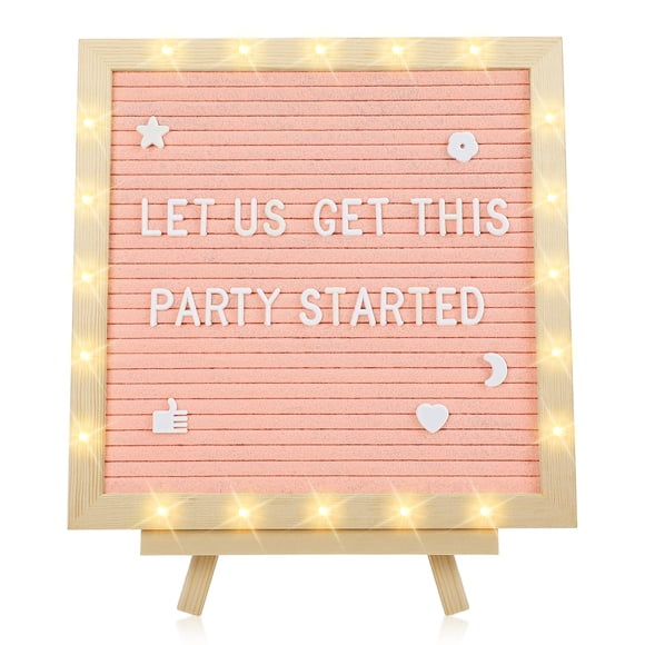 Luces LED Aulock de fieltro para cartas, 25 x 25 cm, 450 letras