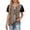 hgg173-Khaki, variant on Women's Spring Summer Casual Crew Neck Printed Double Layer Short Sleeve Flowy Airy Blouse